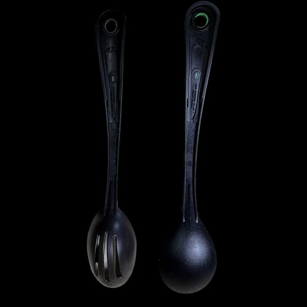 Tailor Made Serving Spoon and Slotted Spoon USA - Green and Gray - Lot of 2